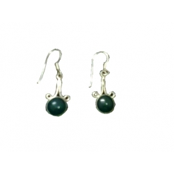 Earring0020-Nice Earring made with Beautiful Malachite Stone and Silver